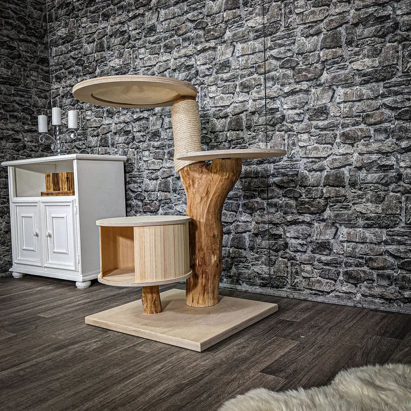 Naturkratzbaum 2287 Kratzbaum Natur Holz Design 105 cm hoch