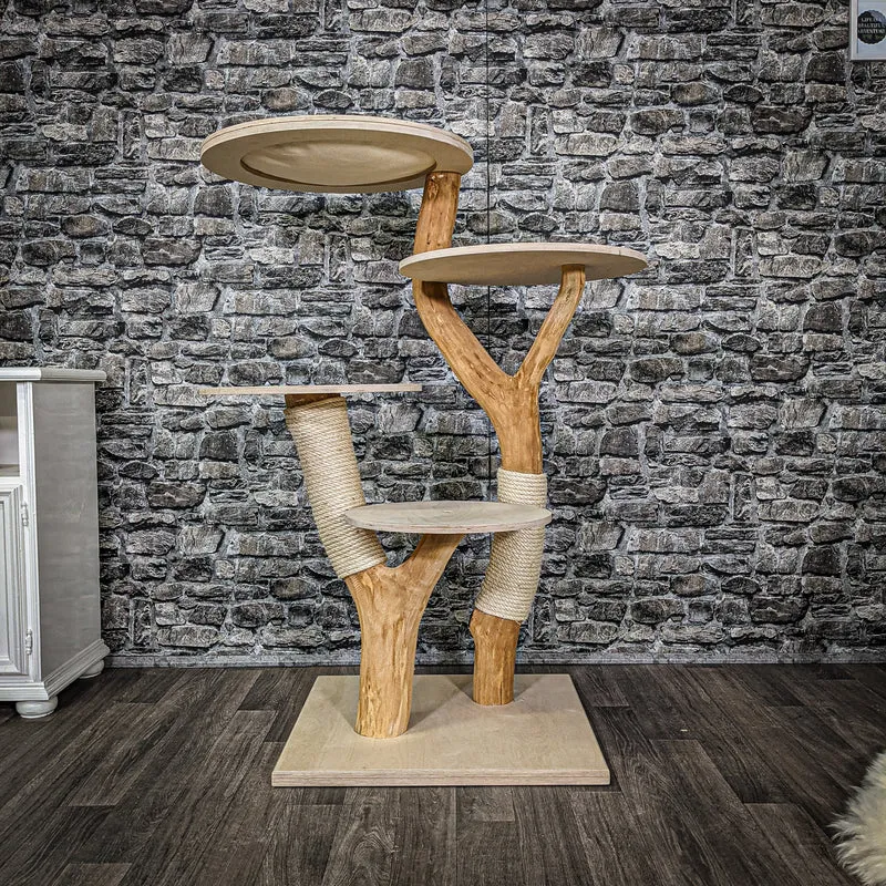 Naturkratzbaum 2286 Kratzbaum Natur Holz Design 125 cm hoch