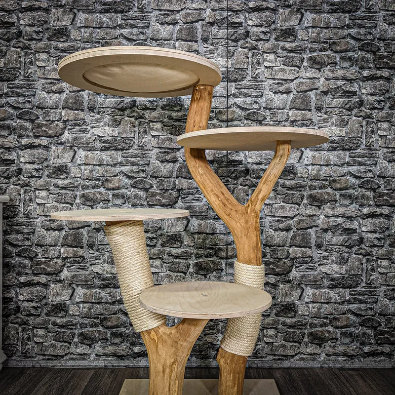 Naturkratzbaum 2286 Kratzbaum Natur Holz Design 125 cm hoch