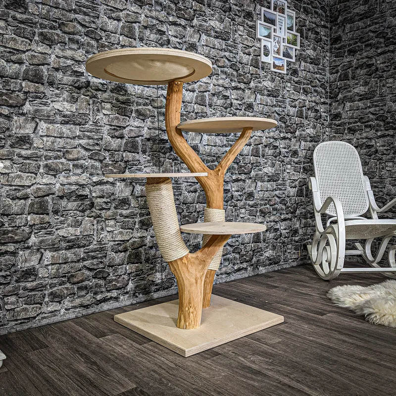 Naturkratzbaum 2286 Kratzbaum Natur Holz Design 125 cm hoch