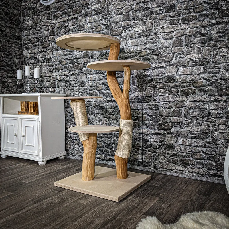 Naturkratzbaum 2286 Kratzbaum Natur Holz Design 125 cm hoch