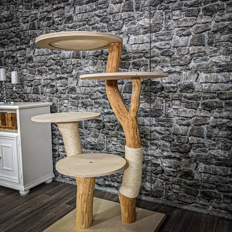 Naturkratzbaum 2286 Kratzbaum Natur Holz Design 125 cm hoch
