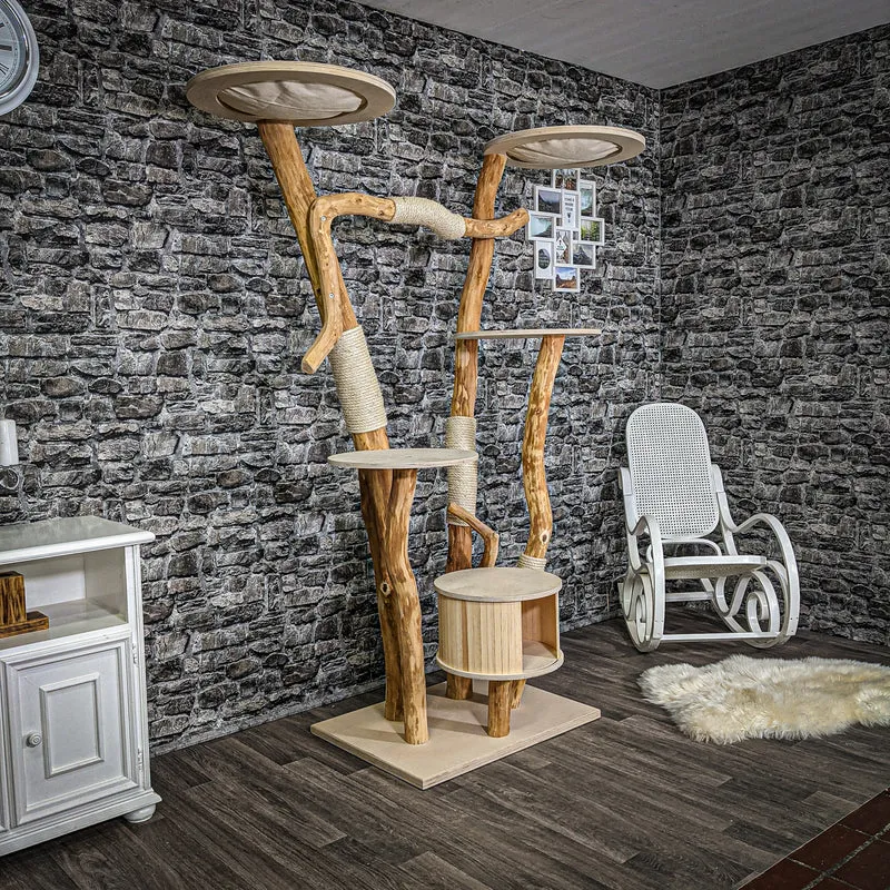 Naturkratzbaum 2284 Kratzbaum Natur Holz Design 197 cm hoch