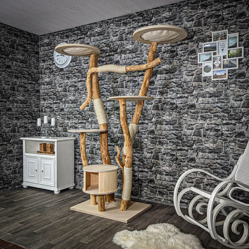 Naturkratzbaum 2284 Kratzbaum Natur Holz Design 197 cm hoch