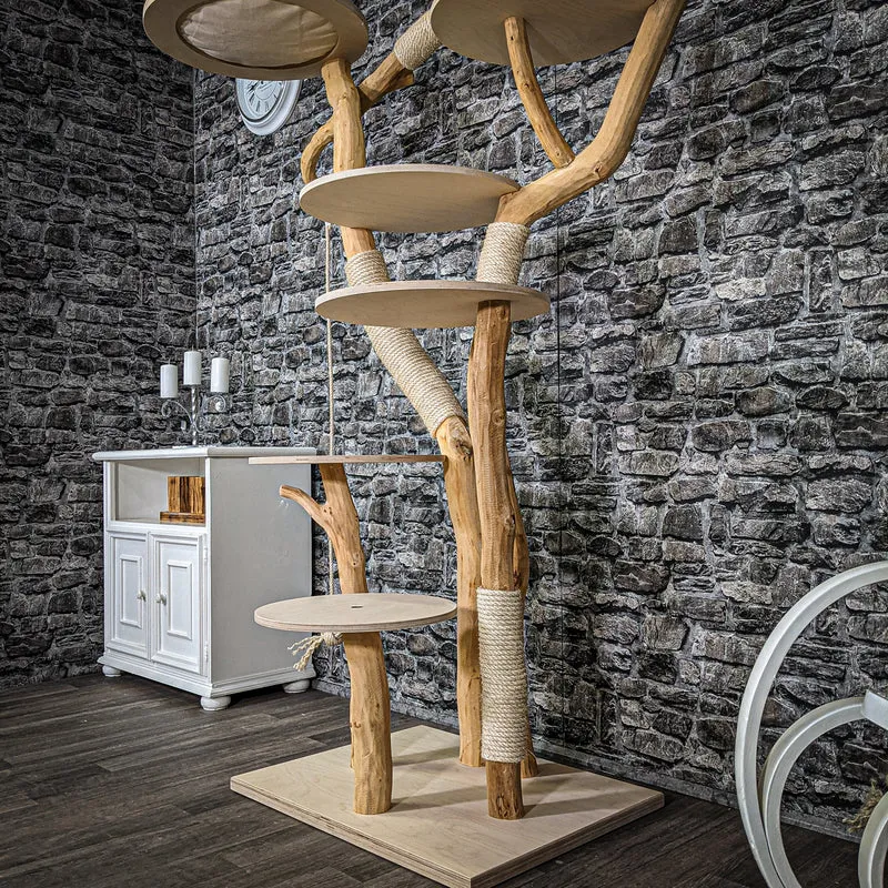 Naturkratzbaum 2276 Kratzbaum Natur Holz Design 210 cm hoch
