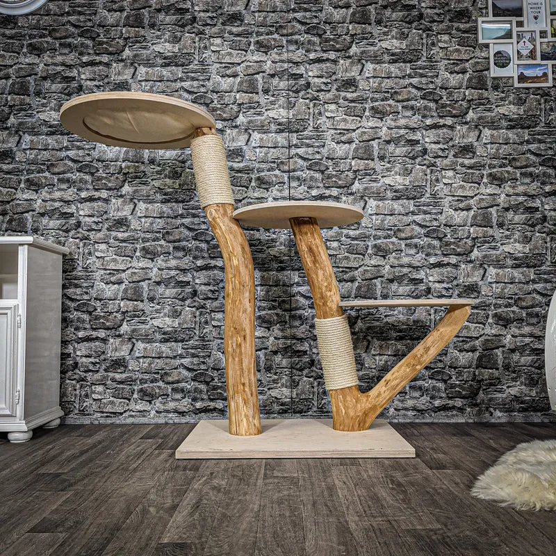 Naturkratzbaum 2275 Kratzbaum Natur Holz Design 122 cm hoch