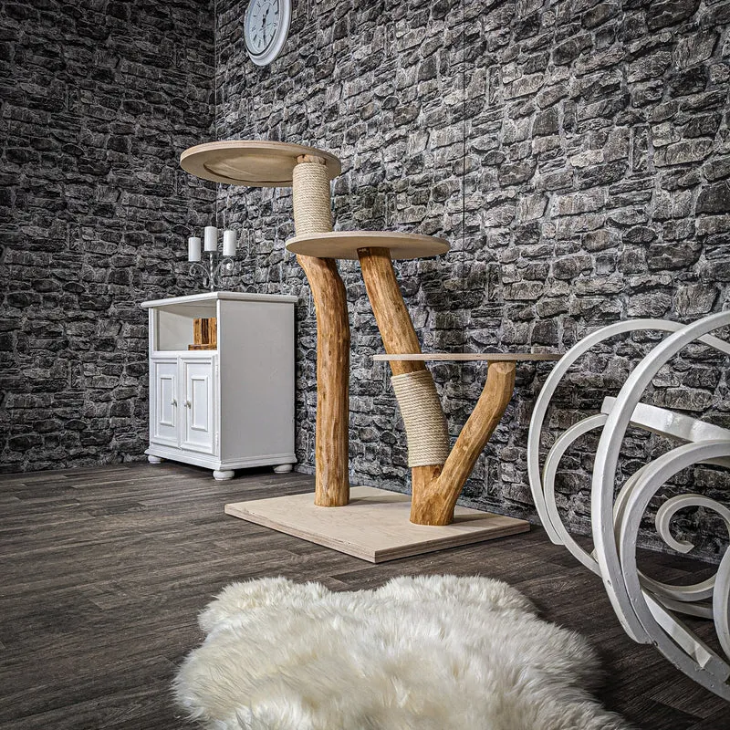 Naturkratzbaum 2275 Kratzbaum Natur Holz Design 122 cm hoch