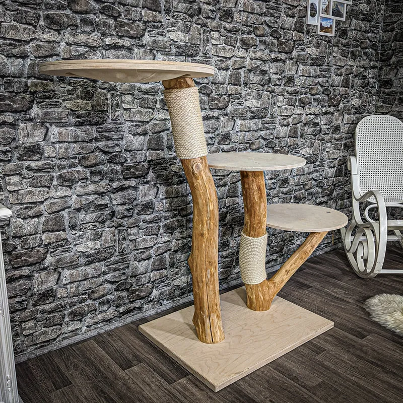 Naturkratzbaum 2275 Kratzbaum Natur Holz Design 122 cm hoch