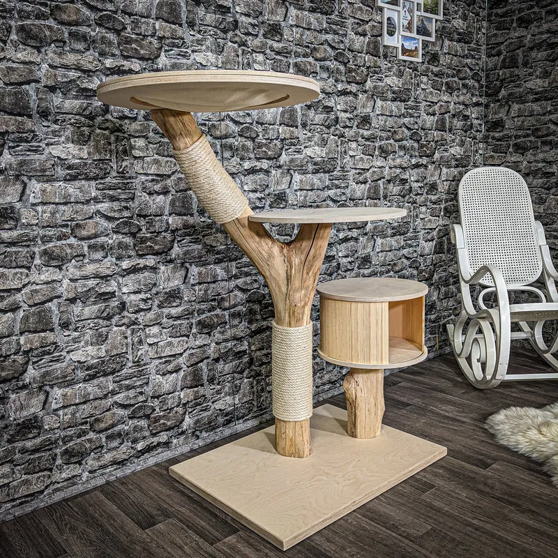 Naturkratzbaum 2274 Kratzbaum Natur Holz Design 123 cm hoch
