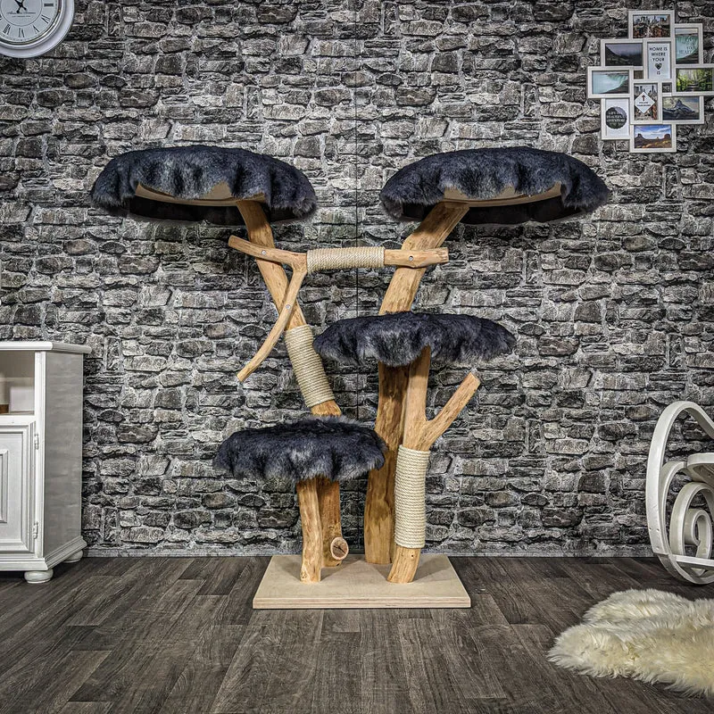 Naturkratzbaum 2272 Kratzbaum Natur Holz Design 133 cm hoch