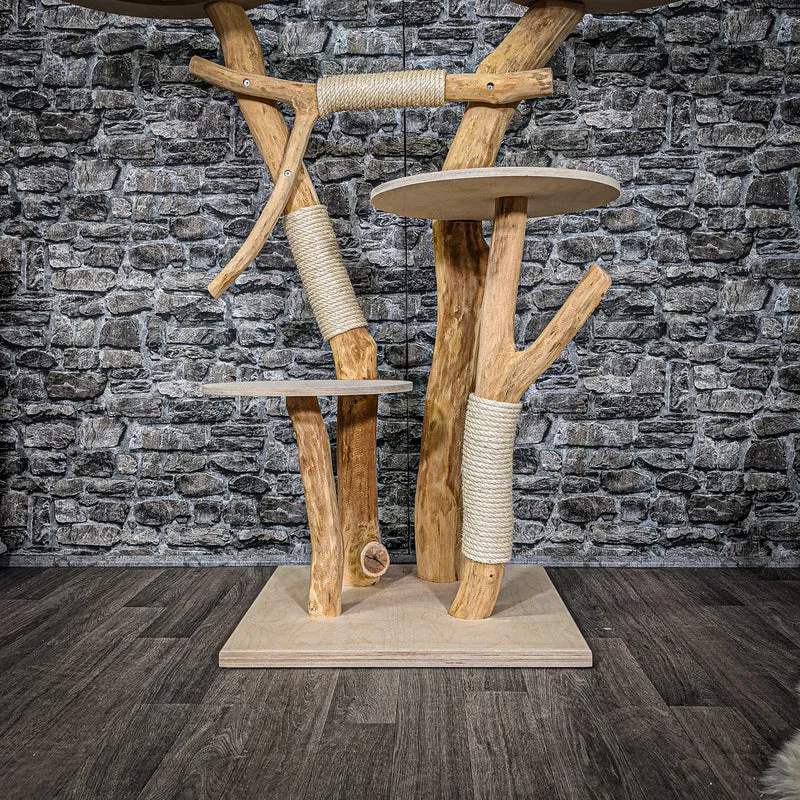 Naturkratzbaum 2272 Kratzbaum Natur Holz Design 133 cm hoch