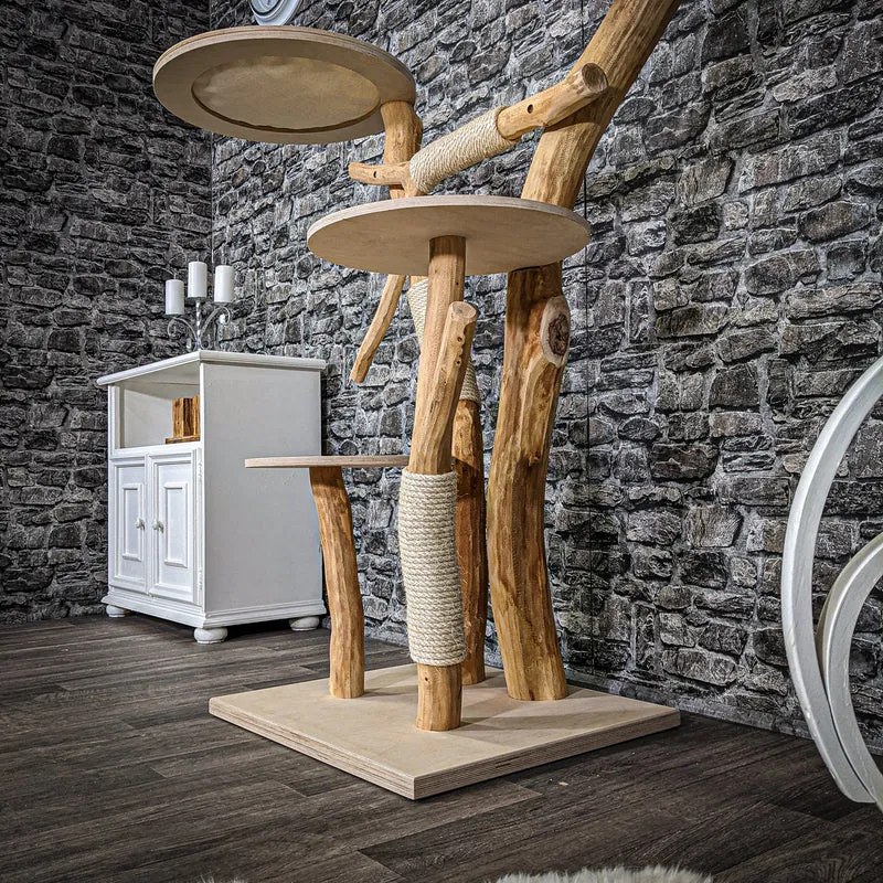 Naturkratzbaum 2272 Kratzbaum Natur Holz Design 133 cm hoch