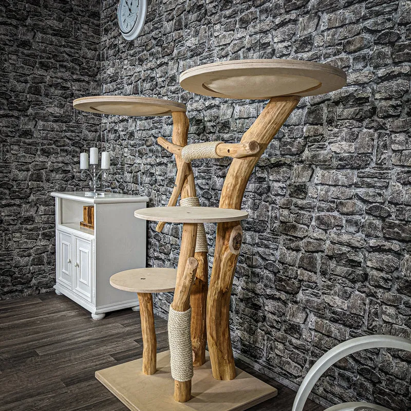 Naturkratzbaum 2272 Kratzbaum Natur Holz Design 133 cm hoch