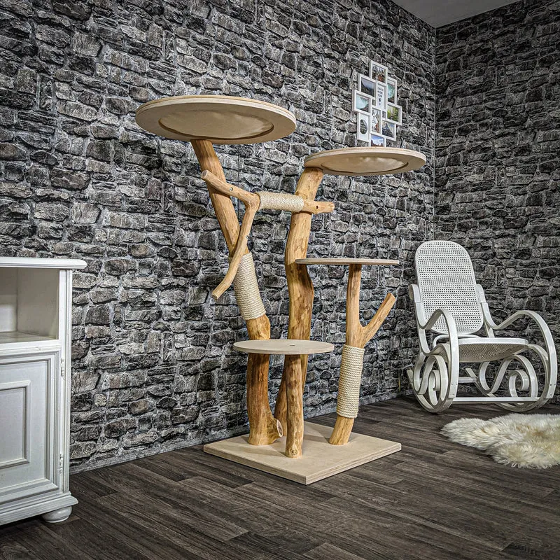 Naturkratzbaum 2272 Kratzbaum Natur Holz Design 133 cm hoch