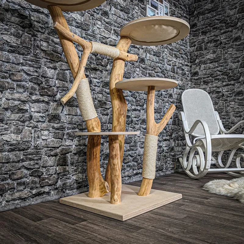 Naturkratzbaum 2272 Kratzbaum Natur Holz Design 133 cm hoch