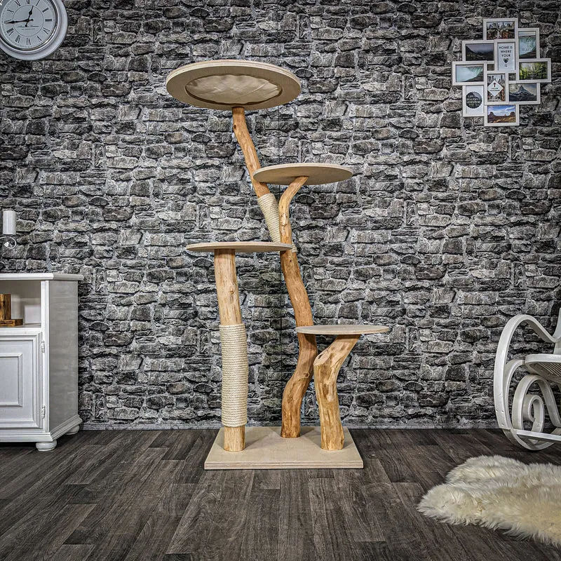 Naturkratzbaum 2271 Kratzbaum Natur Holz Design 158 cm hoch