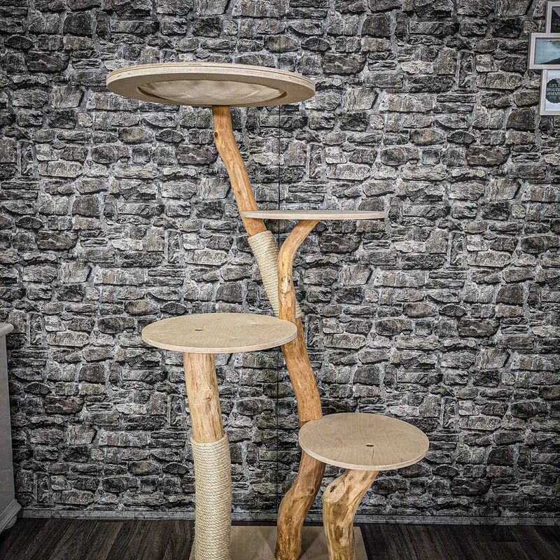 Naturkratzbaum 2271 Kratzbaum Natur Holz Design 158 cm hoch