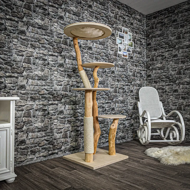 Naturkratzbaum 2271 Kratzbaum Natur Holz Design 158 cm hoch