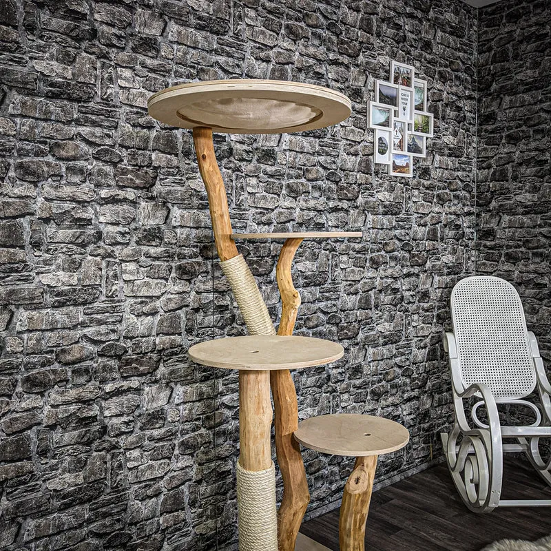 Naturkratzbaum 2271 Kratzbaum Natur Holz Design 158 cm hoch