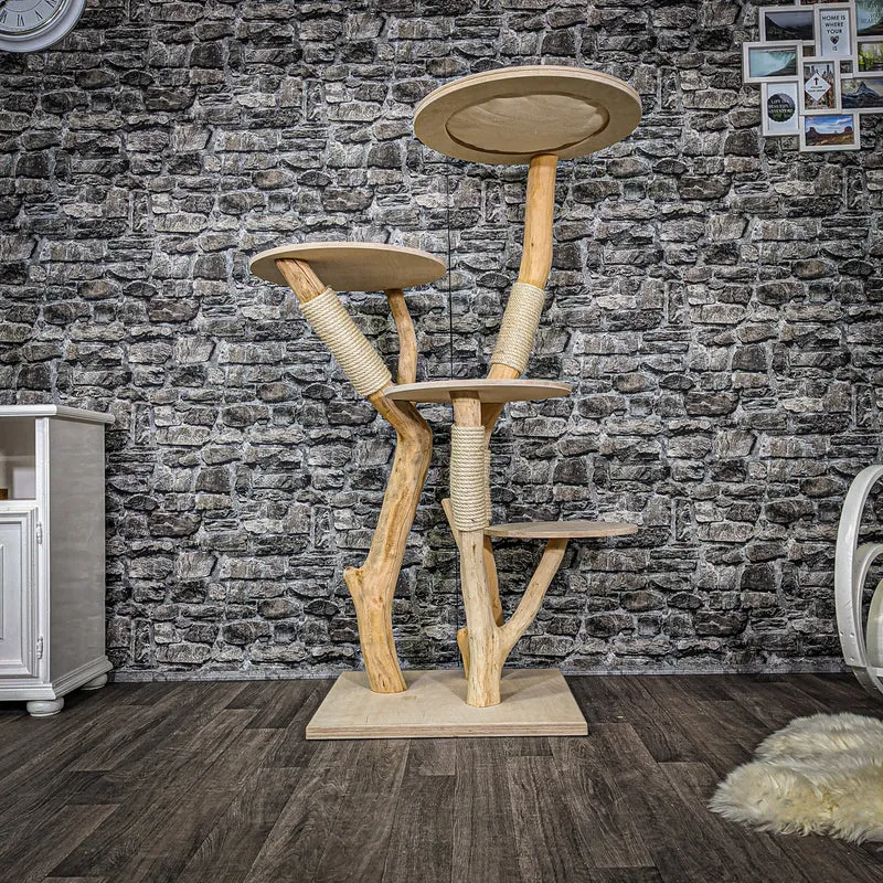Naturkratzbaum 2270 Kratzbaum Natur Holz Design 150 cm hoch