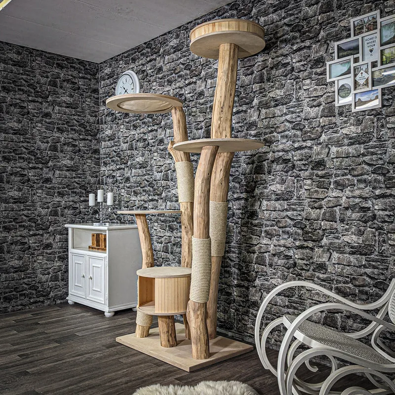 Naturkratzbaum 2263 Kratzbaum Natur Holz Design 210 cm hoch