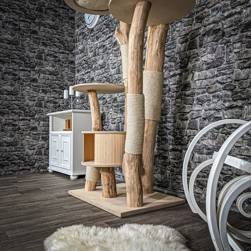 Naturkratzbaum 2263 Kratzbaum Natur Holz Design 210 cm hoch