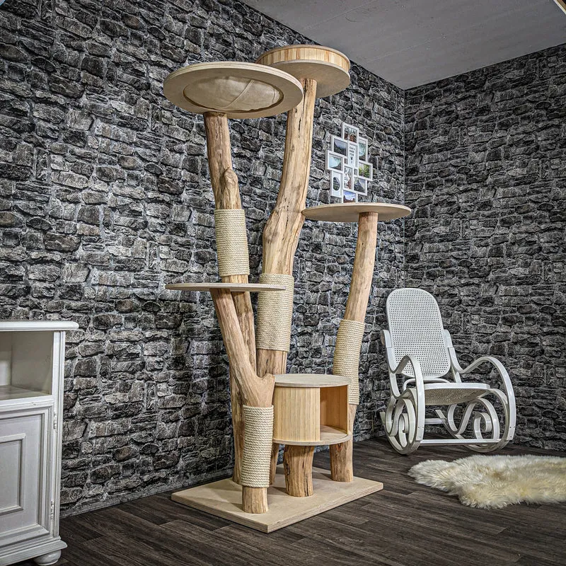 Naturkratzbaum 2263 Kratzbaum Natur Holz Design 210 cm hoch