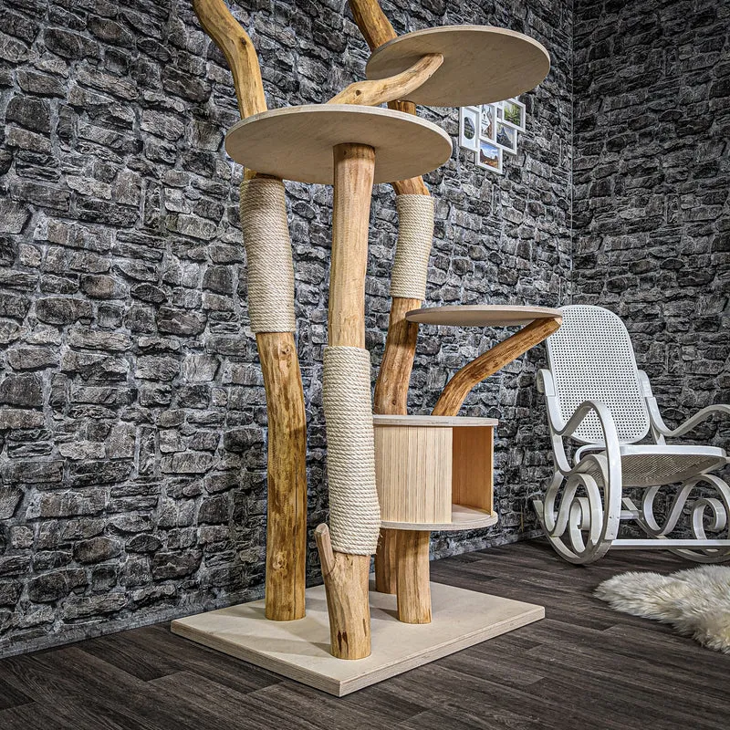 Naturkratzbaum 2262 Kratzbaum Natur Holz Design 210 cm hoch