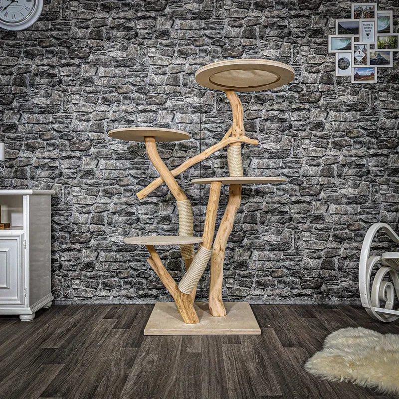 Naturkratzbaum 2260 Kratzbaum Natur Holz Design 145 cm hoch
