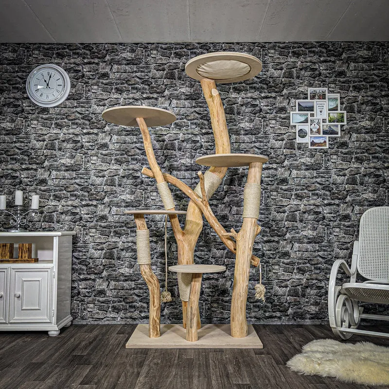 Naturkratzbaum 2250 Kratzbaum Natur Holz Design 205 cm hoch
