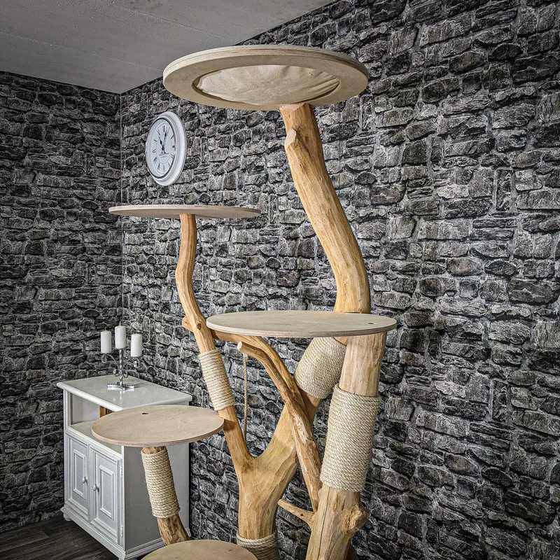 Naturkratzbaum 2250 Kratzbaum Natur Holz Design 205 cm hoch