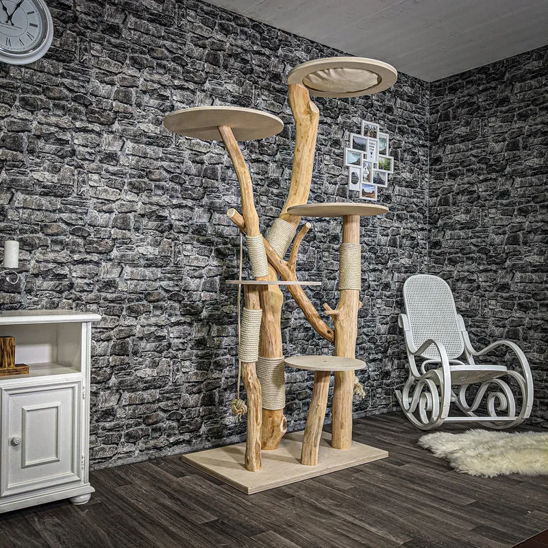 Naturkratzbaum 2250 Kratzbaum Natur Holz Design 205 cm hoch