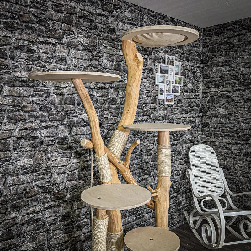 Naturkratzbaum 2250 Kratzbaum Natur Holz Design 205 cm hoch