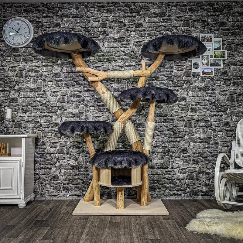 Naturkratzbaum 2257 Kratzbaum Natur Holz Design 180 cm hoch
