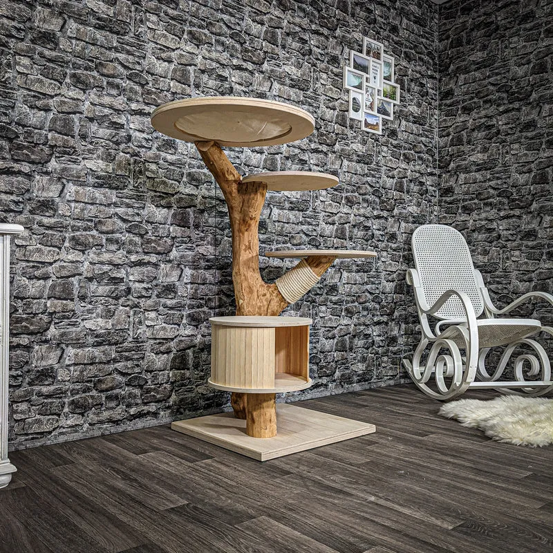 Naturkratzbaum 2248 Kratzbaum Natur Holz Design 120 cm hoch