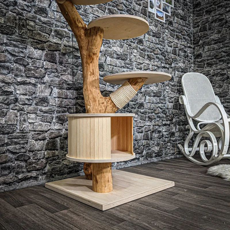 Naturkratzbaum 2248 Kratzbaum Natur Holz Design 120 cm hoch