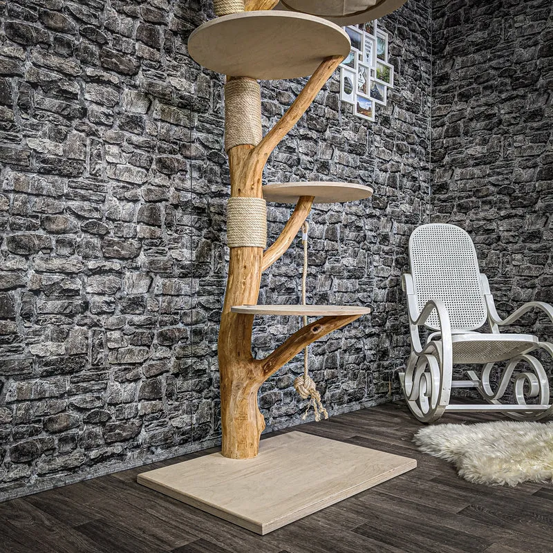 Naturkratzbaum 2244 Kratzbaum Natur Holz Design 205 cm hoch