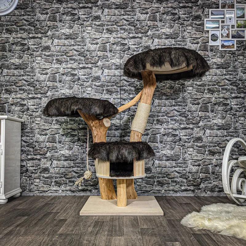 Naturkratzbaum 2243 Kratzbaum Natur Holz Design 125 cm hoch