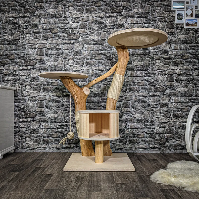 Naturkratzbaum 2243 Kratzbaum Natur Holz Design 125 cm hoch