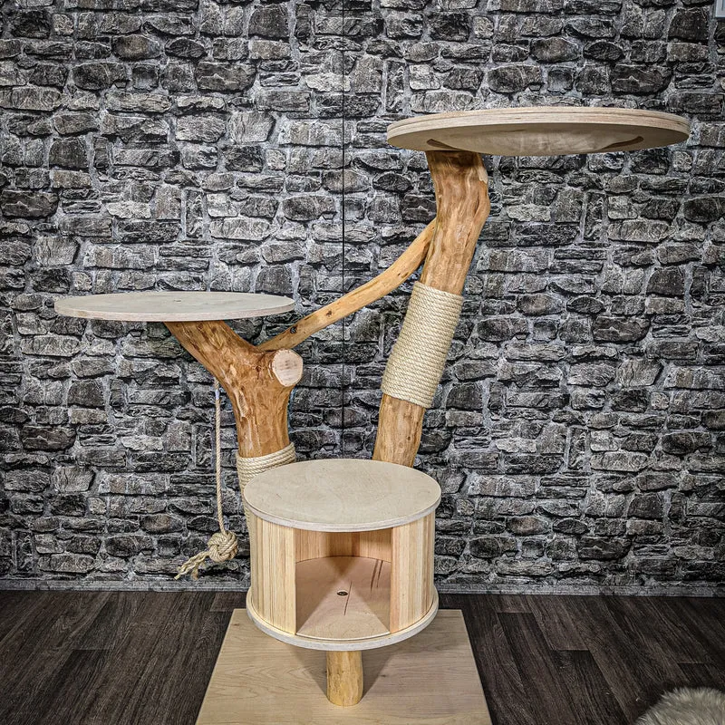 Naturkratzbaum 2243 Kratzbaum Natur Holz Design 125 cm hoch