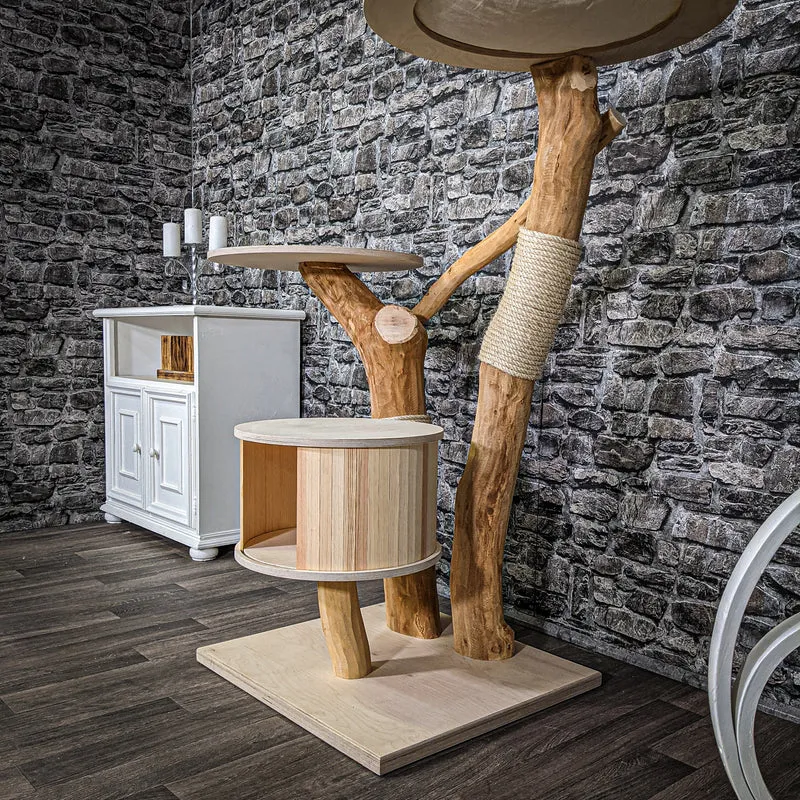 Naturkratzbaum 2243 Kratzbaum Natur Holz Design 125 cm hoch