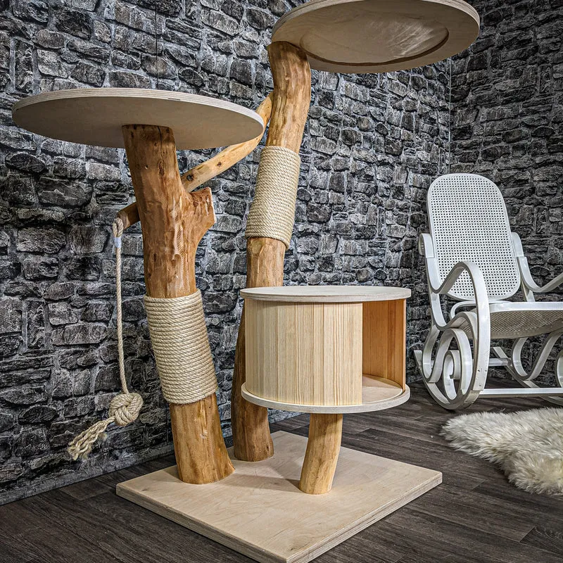 Naturkratzbaum 2243 Kratzbaum Natur Holz Design 125 cm hoch