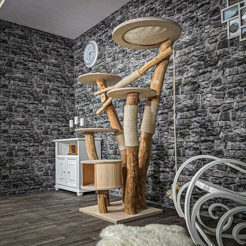 Naturkratzbaum 2242 Kratzbaum Natur Holz Design 160 cm hoch