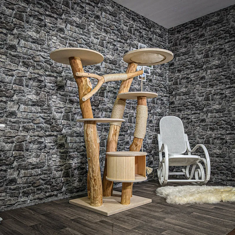 Naturkratzbaum 2242 Kratzbaum Natur Holz Design 160 cm hoch