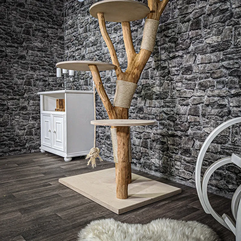 Naturkratzbaum 2240 Kratzbaum Natur Holz Design 175 cm hoch