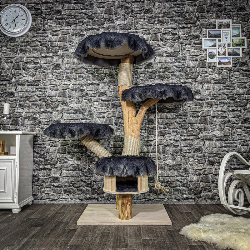 Naturkratzbaum 2237 Kratzbaum Natur Holz Design 155 cm hoch