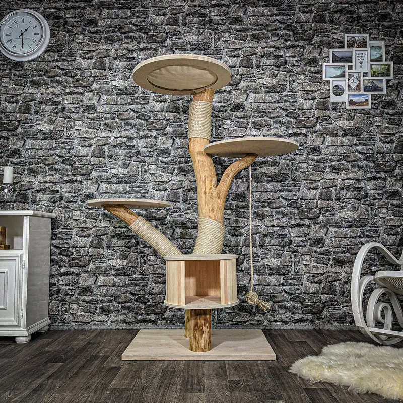 Naturkratzbaum 2237 Kratzbaum Natur Holz Design 155 cm hoch