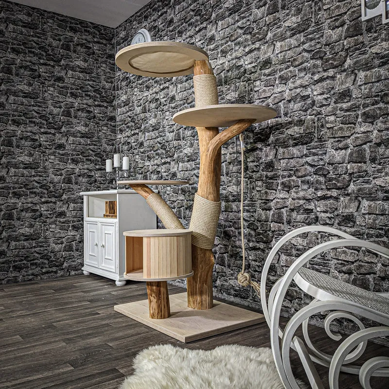 Naturkratzbaum 2237 Kratzbaum Natur Holz Design 155 cm hoch