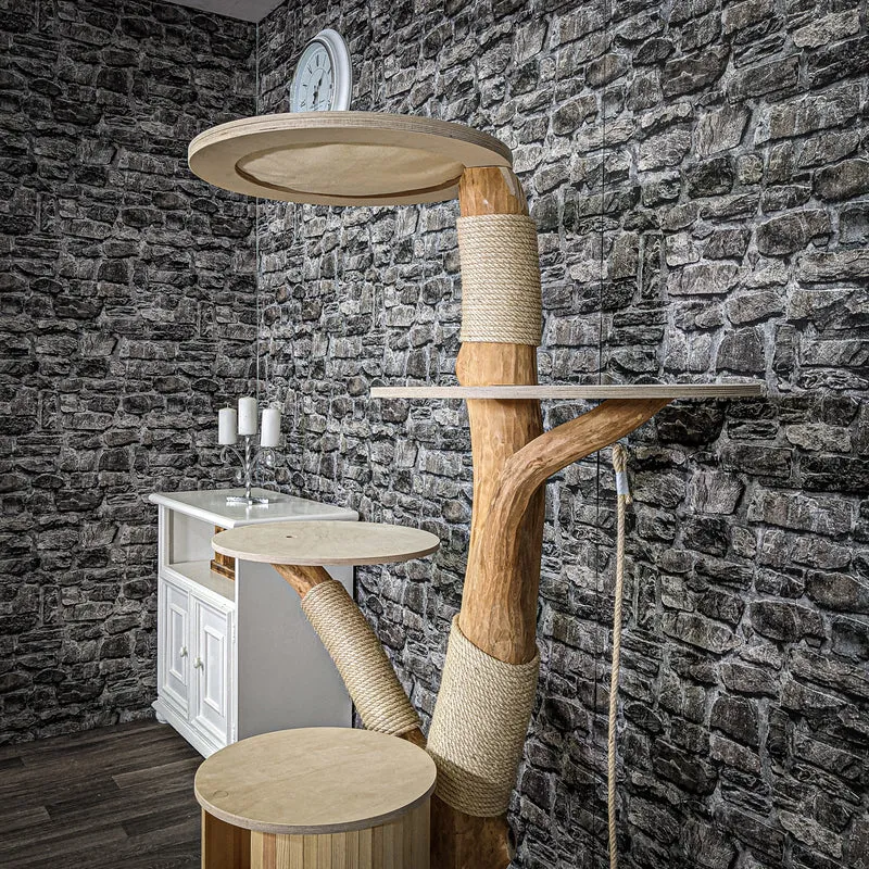 Naturkratzbaum 2237 Kratzbaum Natur Holz Design 155 cm hoch