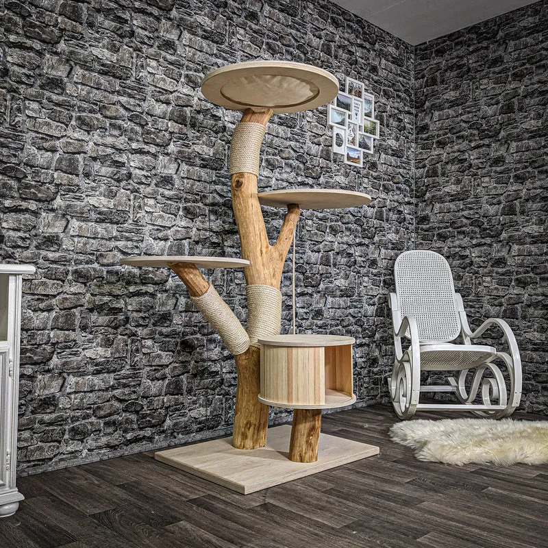 Naturkratzbaum 2237 Kratzbaum Natur Holz Design 155 cm hoch